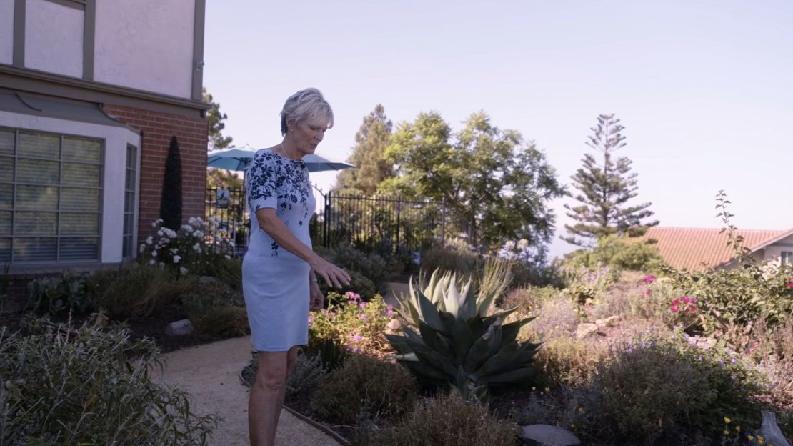 Angela Wilson shows her landscaping.