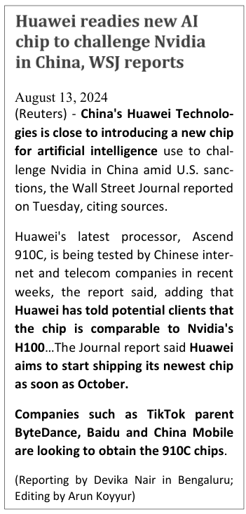 articles about China's smart-phone and AI chip prowess